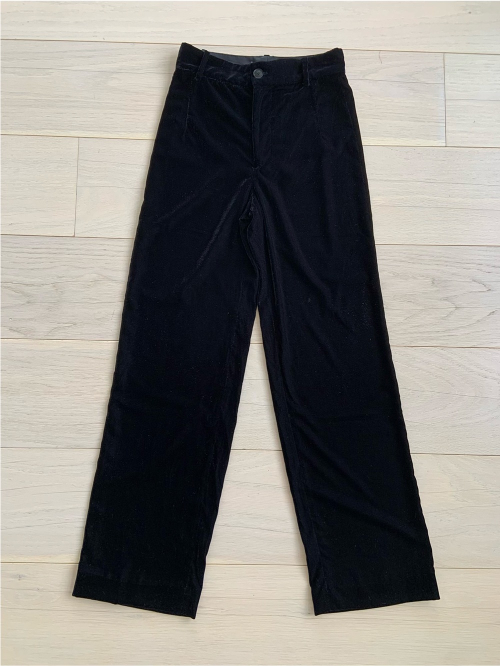 Zara black velvet trousers